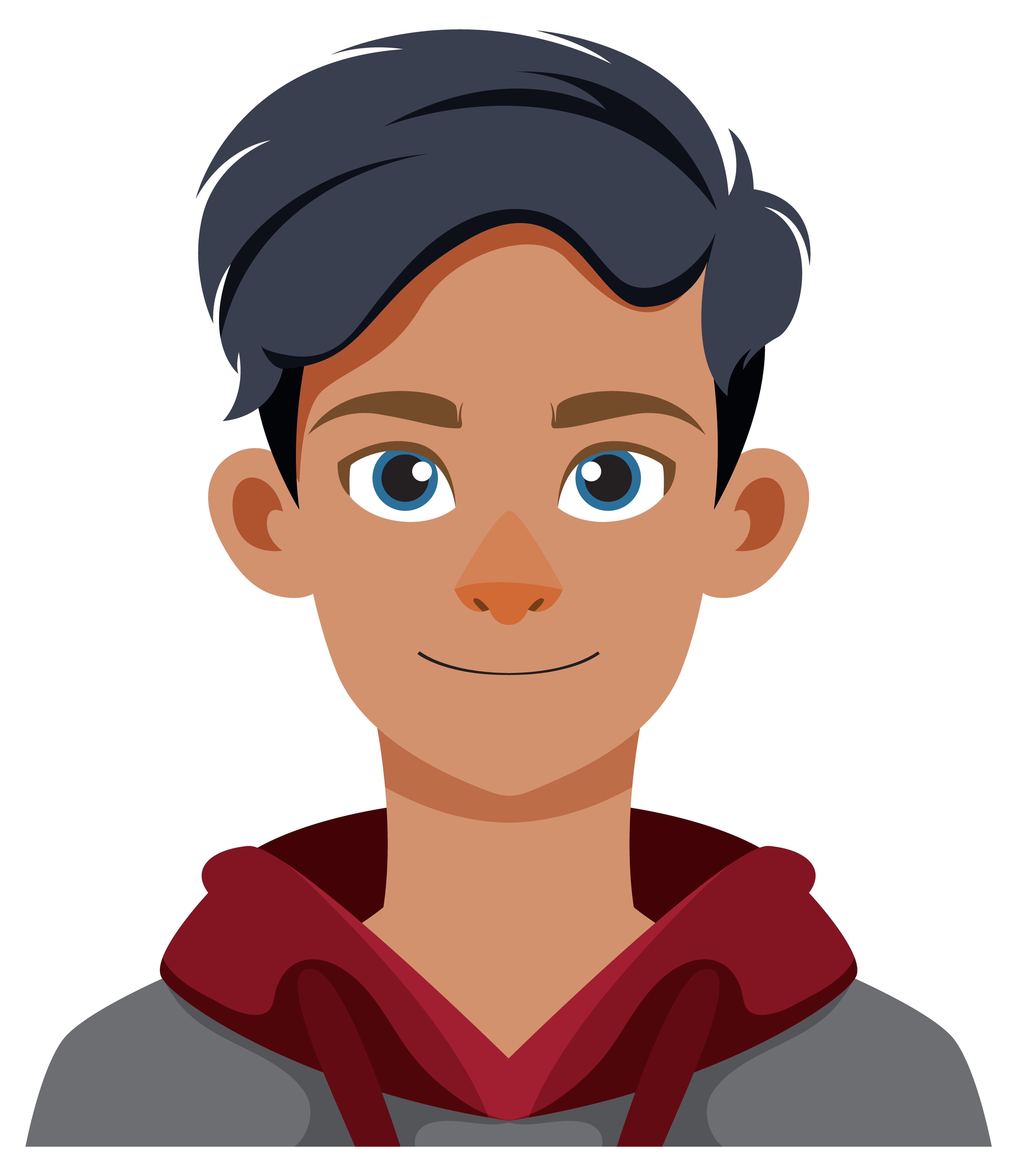 A vector illustration of a smiling young man